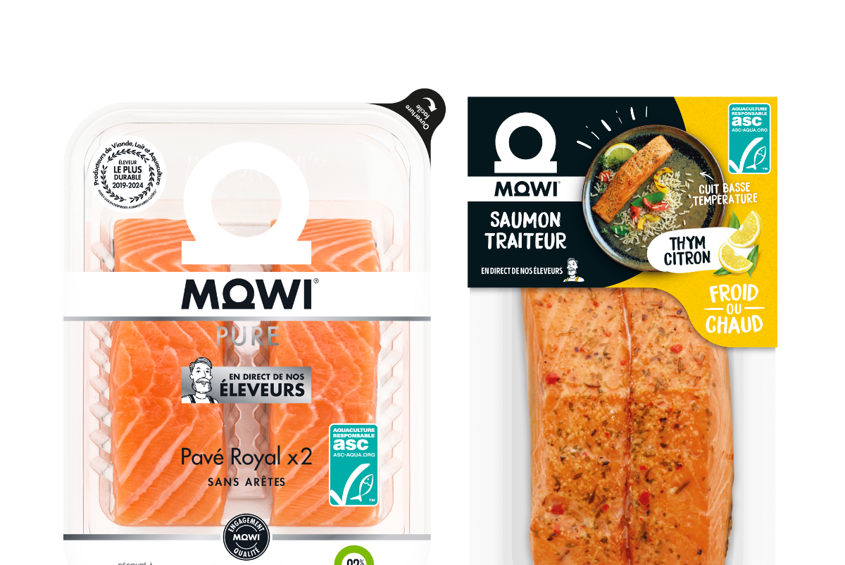 Saumon Mowi prêt à être cuisiné, thym citron, sans arêtes, 2 pavés royaux.