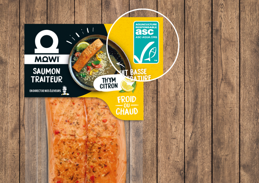 Mowi Saumon Traiteur thym citron ASC, prêt à cuire froid ou chaud.